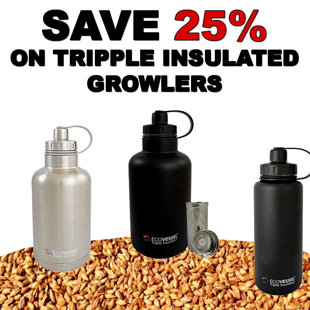  Home Brewer Promo Code for Keep your beer cold for 36 hours and save 25% on Tripple Insualted Growlers Coupon Code