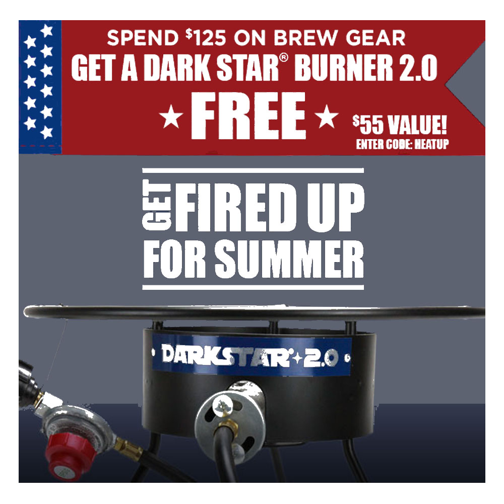  Home Brewer Promo Code for Spend $125 at NorthernBrewer.com and Get a Dark Star Homebrewing Burner Coupon Code