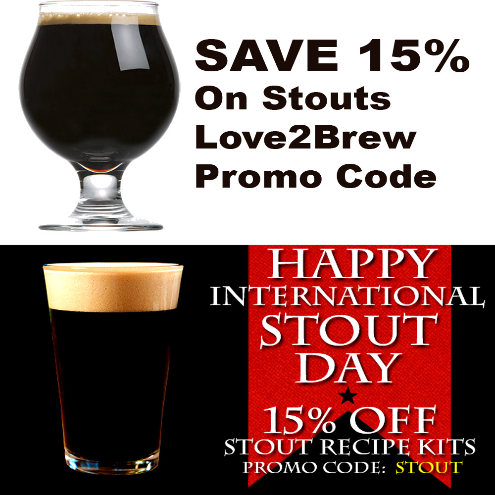  Home Brewer Promo Code for Save 15% On Stout Beer Kits at Love2Brew.com Coupon Code
