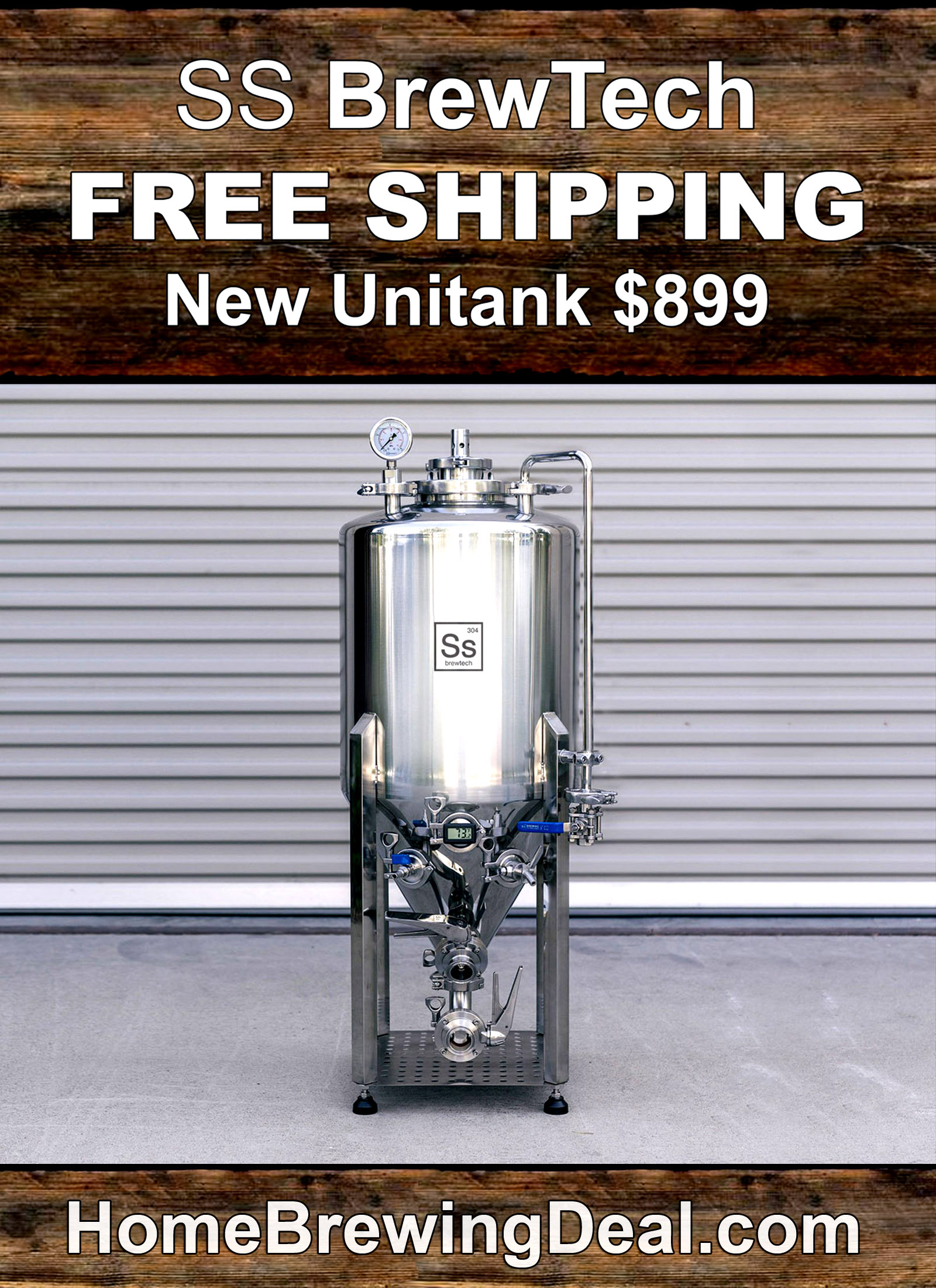  Home Brewer Promo Code for Get a NEW SS BrewTech Unitank for $899 and Free Shipping Coupon Code